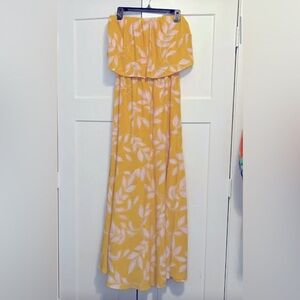 VICI yellow floral tube dress
